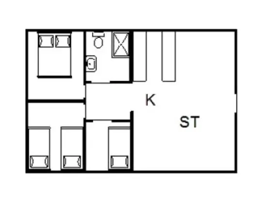 6 Person Holiday Home on a Holiday Park in Fanø - Kat Planı