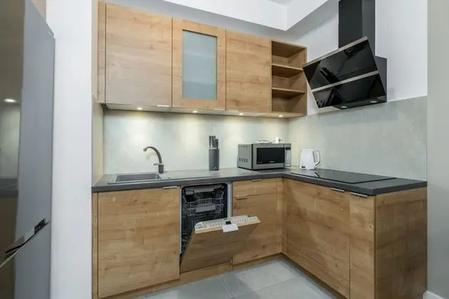 Apartament Black & White Mostowa - Mutfak
