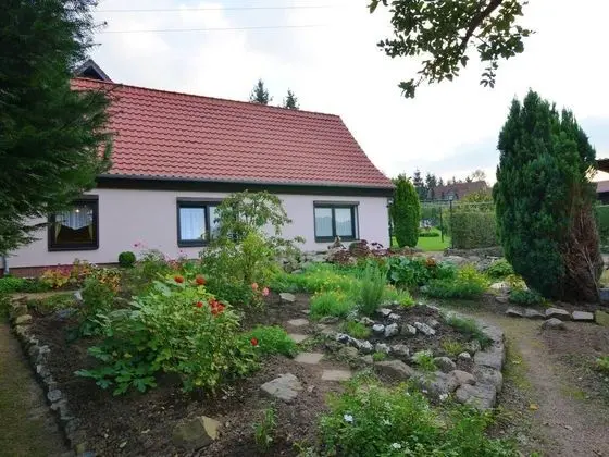 Apartment in the Harz With a log Cabin, Pond and Covered Seating Area - Dış Mekan