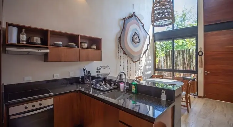 Apartment with Private Hot Tub in Tulum - Mutfak