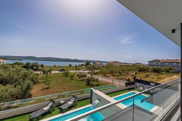 Villa Blue Sky Turanj Next to the sea Private Pool Barbecue Jacuzzi Rooftop Terrace www Zadarvillas