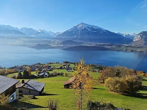 Chalet With Panoramic Views of the Mountains of the Oberland and Lake Thun