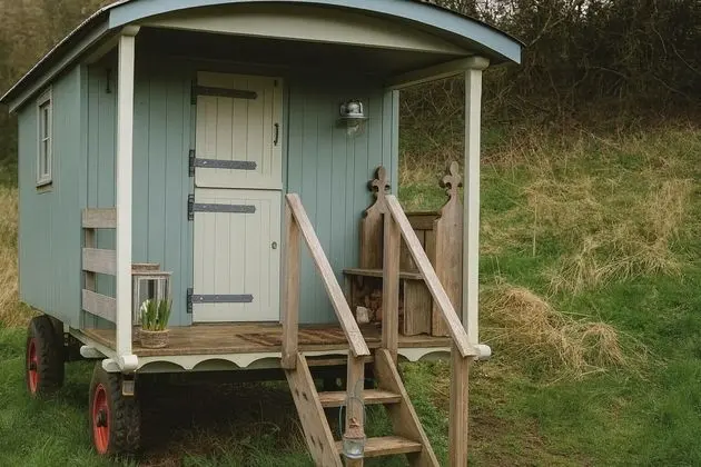 Charming Shepherds Hut With Wood Fired Hot Tub - Dış Mekan