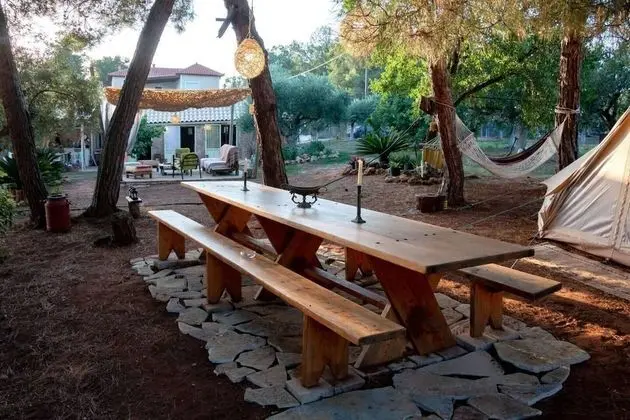 Glamping at a Lovely Tent in Skiaxtro- Marathopoli - Dış Mekan