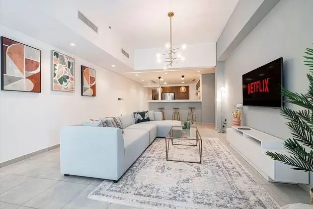 Large Terrace and Pool View 2 Br Next to Mall