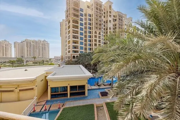Large Terrace and Pool View 2 Br Next to Mall