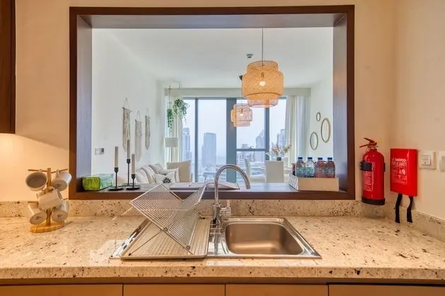 Monty - Boho-Chic Cosy 1BR, minutes to Burj Khalifa - Mutfak