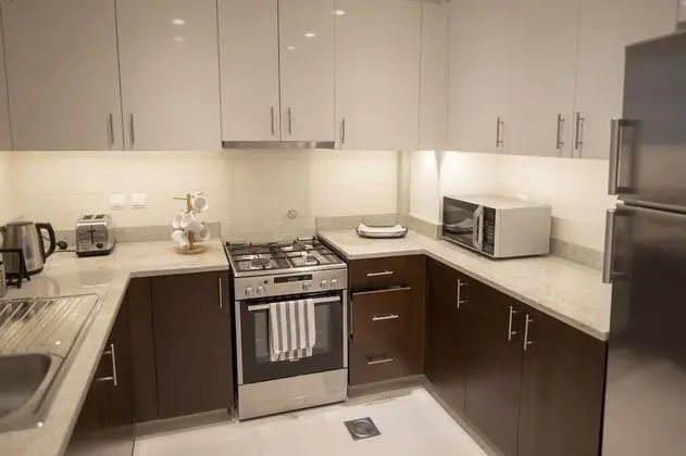 Monty - Elegant Apt With Balcony Minutes from Burj Khalifa - Mutfak