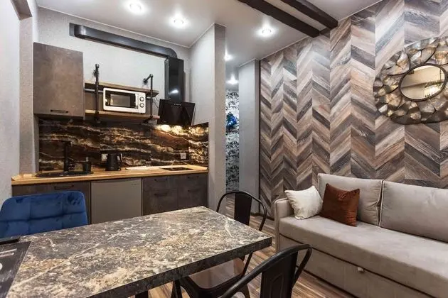 More Apartments na Estonskoy 37 k8 - Mutfak