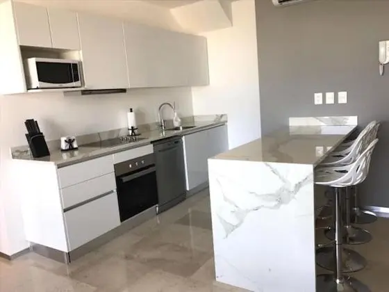 Penthouse con Alberca Privada Vista al Mar - Mutfak