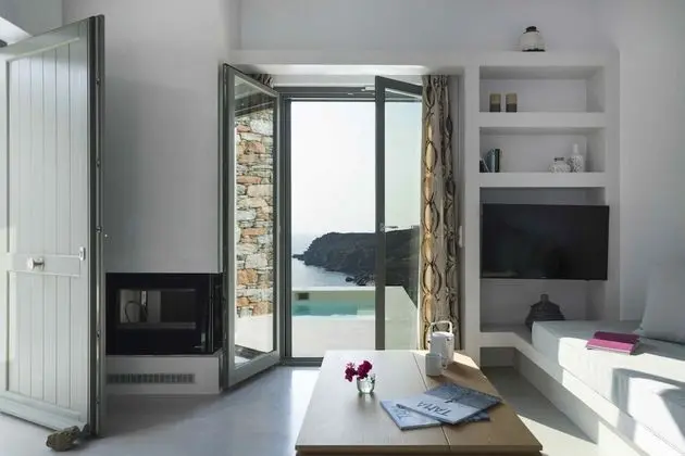 Phos Villas Tinos - Selene Villa With Private Pool and Sea View 96m - İç Mekan