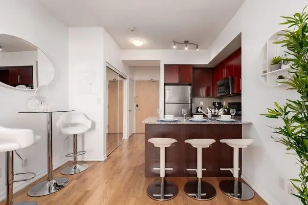 QuickStay - Elegant & Modern Condo, CN Tower Views - Mutfak