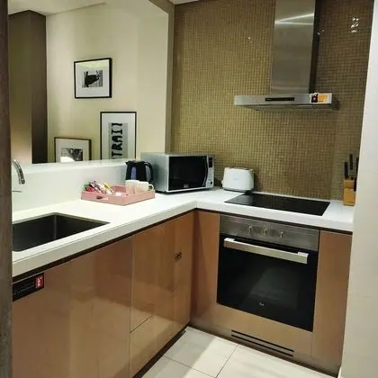 Quill Residence One Bedroom Apartment Burj Khalifa View - Mutfak