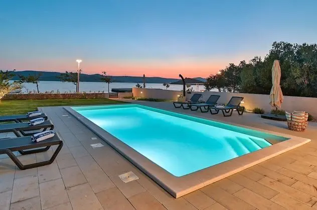 Villa Roberta in Turanj Near Beach Panoramic View for 8 People en Suite Bathrooms Private Pool