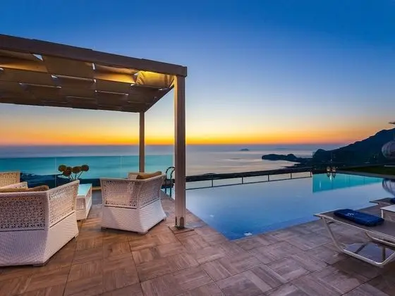 Scenic Villa With Private Swimming Pool & Terrace Overlooking the the bay of Falassarna