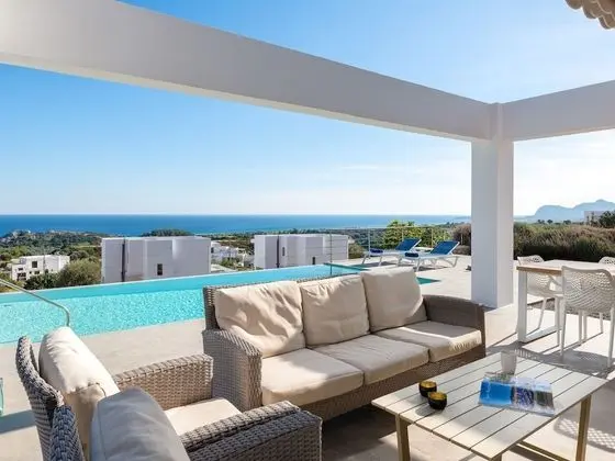 Sea View Villa in Kalythies with Private Pool near 3 Beaches - Dış Mekan
