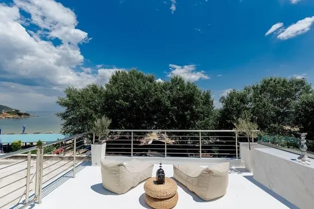 Sea View Studio With a Barbecue Area on the Terrace of the Building a Smart TV - Dış Mekan
