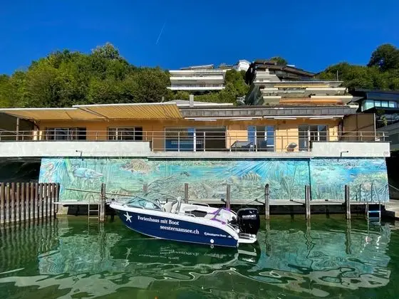 Seestern am See mit Motorboot Ennetb Rgen - Oda