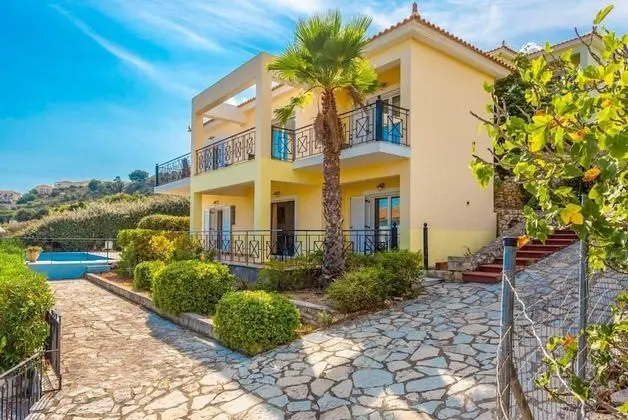 Skala Villa Yellow Large Private Pool Walk to Beach Sea Views A C Wifi - 2826