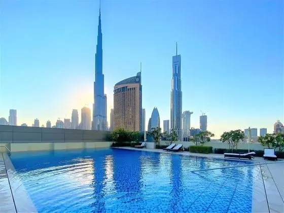 Stunning Apt with Balcony - Dubai Mall access - Havuz