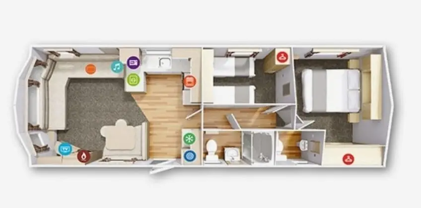 Stunning New 6 Birth Caravan in Skegness - İç Mekan