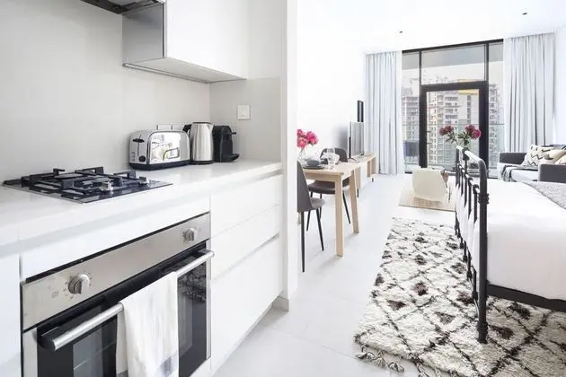Stunning Studio w/ Burj Khalifa View! - İç Mekan