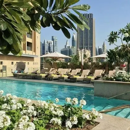 SuperHost - Amazing Burj Khalifa View From This Sleek Studio I Address Dubai Mall - Havuz