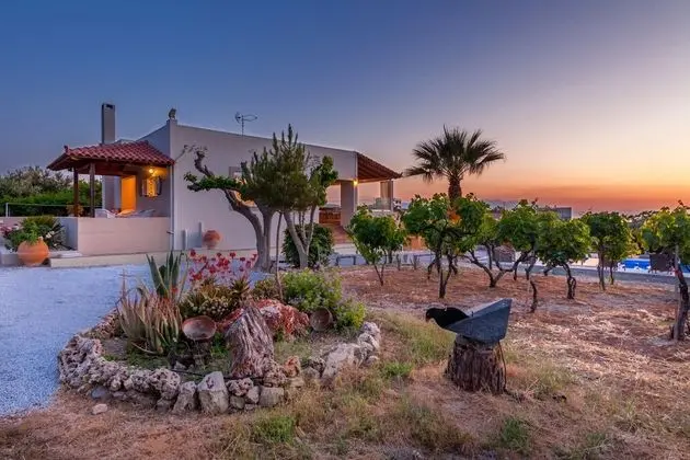 Vineyard Pool Villa Sea View Crete - Dış Mekan
