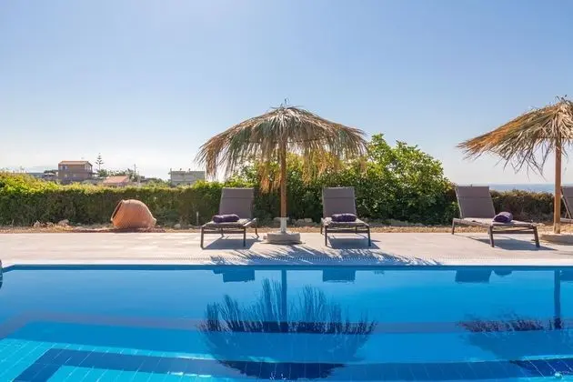 Vineyard Pool Villa Sea View Crete - Havuz