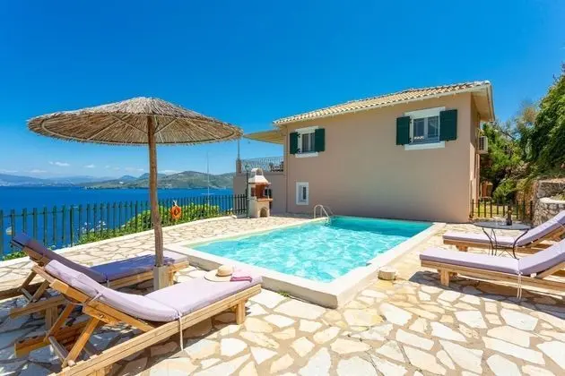Villa Votsalo Large Private Pool Walk to Beach Sea Views A C Wifi - Dış Mekan