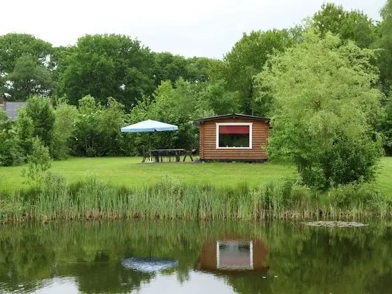 Wooden Tree Trunk Bungalow at Fish Pond in Hoge Hexel, Optional With hot tub