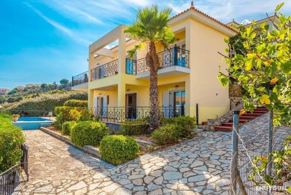Skala Villa Yellow Large Private Pool Walk to Beach Sea Views A C Wifi - 2826 - Oda