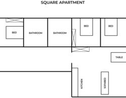 Square Apartment by Loft Affair Oda Düzeni
