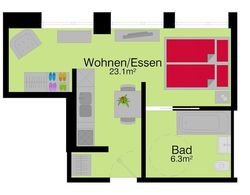 ZH Badenerstrasse I - Hitrental Apartment Oda Düzeni