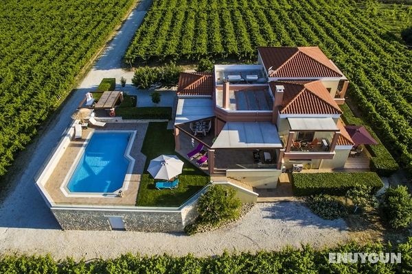 Cretan Vineyard Hill Villa Private Pool, Panoramic View, Beautiful Vineyard Öne Çıkan Resim