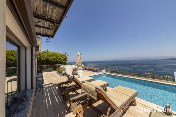 House With Private Pool and Sea View in Bodrum Öne Çıkan Resim