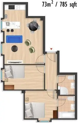 Exclusive Apart Daire, 2 Yatak Odası, Sigara İçilmez