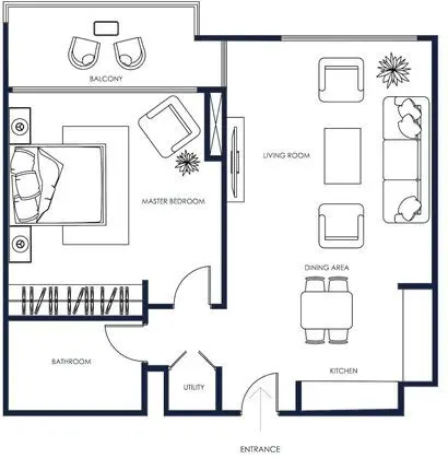 Deluxe Apart Daire, 2 Yatak Odası