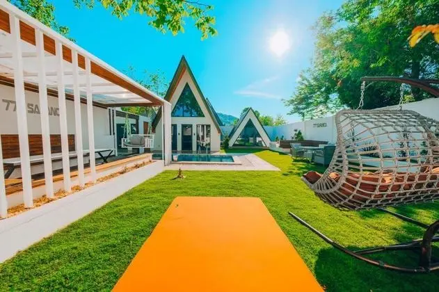 Deluxe Bungalow 3+1, Havuz veya Bahçe Manzaralı, Isıtmalı Özel Havuzlu