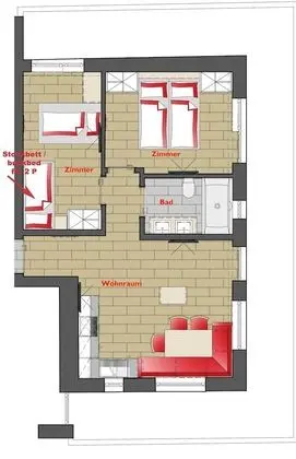 Apart Daire, 2 Yatak Odası (Top 3) (excluding cleaning fee €130)