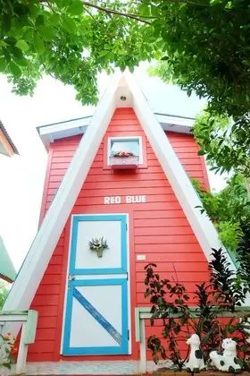 A Red Blue House