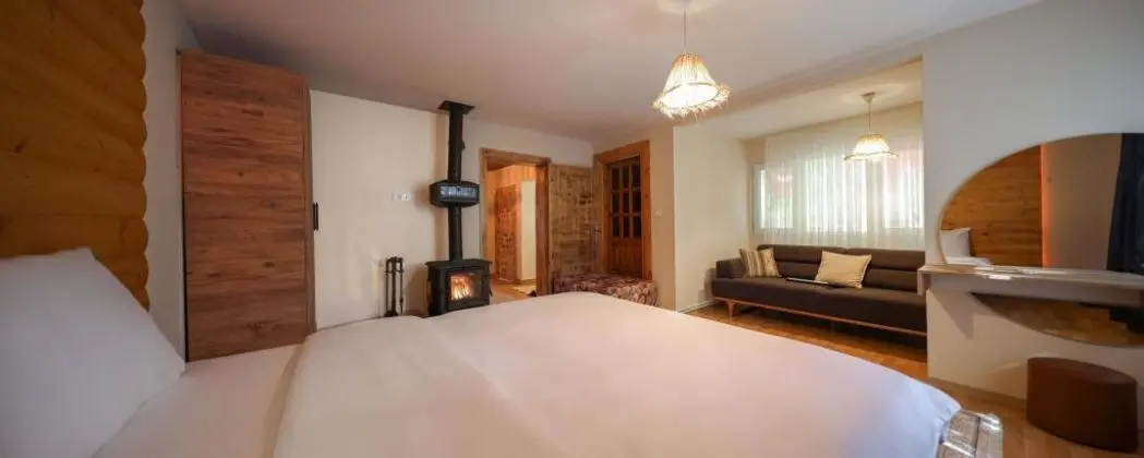 Bungalow, Bahçe Manzaralı, Şömineli Soba