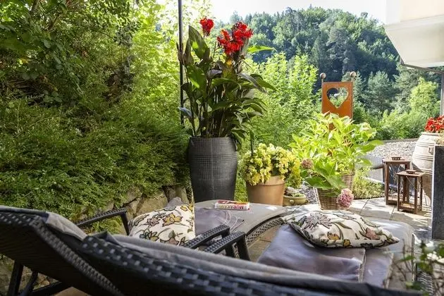 Junior Tek Büyük veya İki Ayrı Yataklı Oda, Veranda, Bahçe Manzaralı (1)