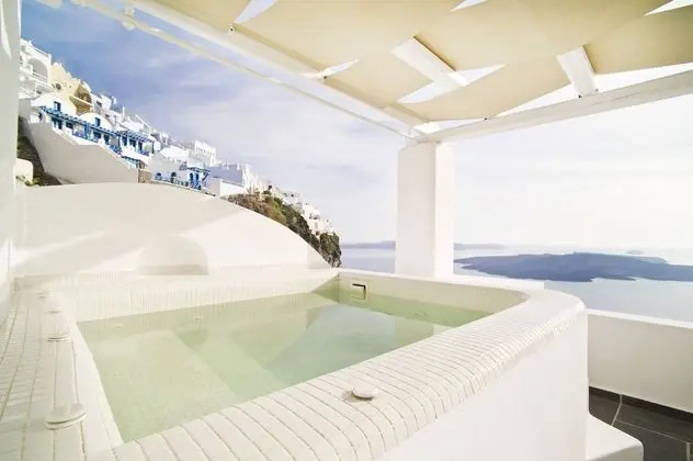 Honeymoon Süit, Sıcak Su Küveti, Deniz Manzaralı (Caldera View)