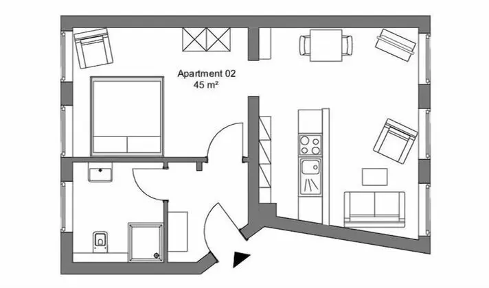 Apart Daire, 1 Yatak Odası