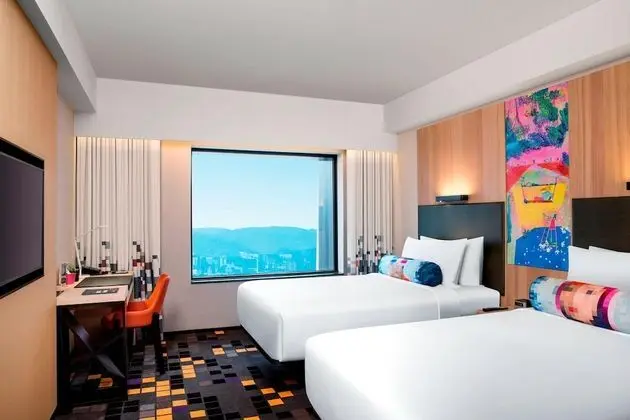 aloft, Oda, 2 Tek Kişilik Yatak, Şehir Manzaralı