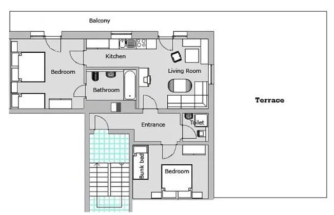 Deluxe Apart Daire, 2 Yatak Odası