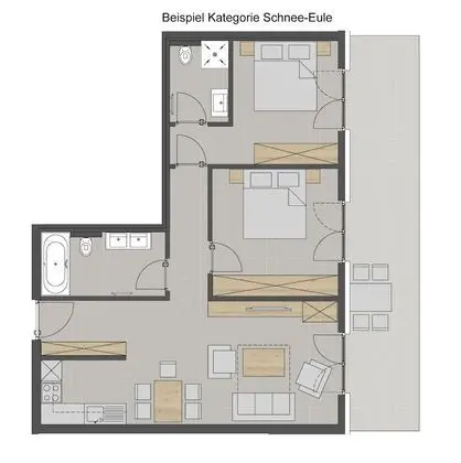 Standard Apart Daire, 2 Yatak Odası (Schnee-Eule)