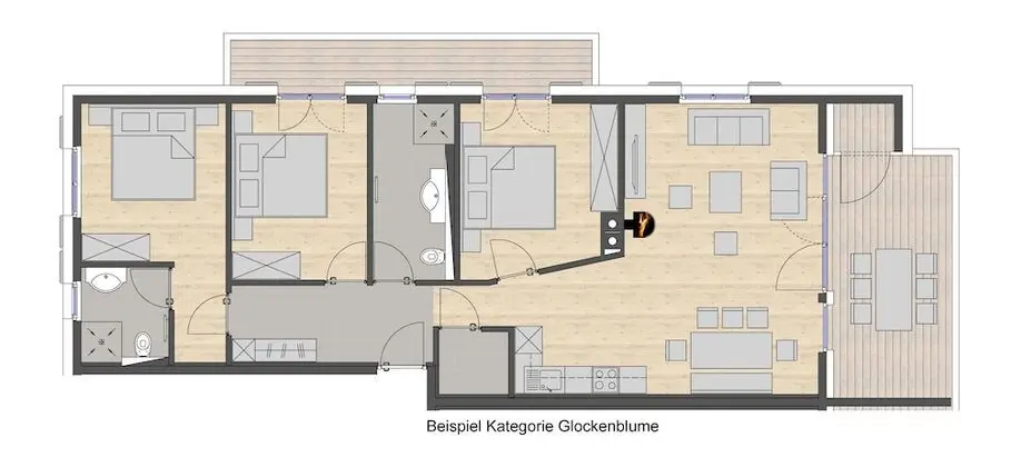 Apart Daire, 3 Yatak Odası, Balkon, Dağ Manzaralı (Glockenblume)