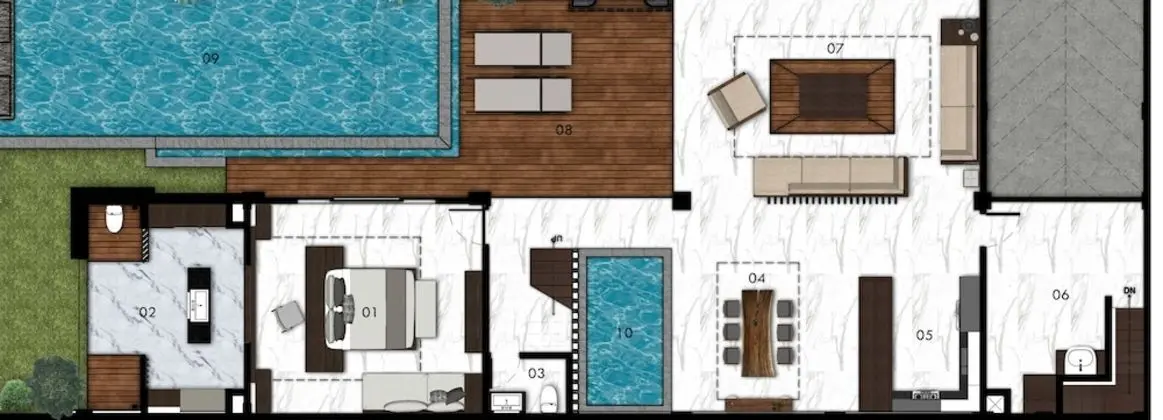 Family Villa, 3 Yatak Odası, Kişiye Özel Havuzlu, Havuz Manzaralı (Pool Suite)